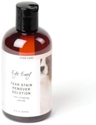 Eye Envy Tear Stain Remover Solution for Dogs. Gentle, Natural, Safe. Cleans Tear Stains. Recommended by AKC Breeders, Handlers, Groomers. 8 oz. Made in USA