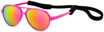 G010 Dog Pet Costume Aviator Sunglasses for Medium Breeds 18-40 lbs (2-Pack Black + Hot Pink-Pink Mirror, uv400)