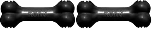 KONG - Extreme Goodie Bone Most Durable Natural Rubber Dog Bone for Power Chewers - Black - for Medium Dogs (Pack of 2)