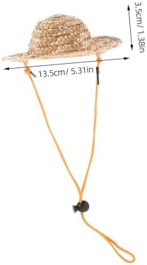 Pet Sombrero Straw Hat for Small Dogs and Cats Adjustable Sun Bucket for Garden and Beach Use Lightweight and Stylish