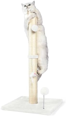 ANWA 32" Tall Sisal Cat Scratching Posts Tree for Indoor Cats Adults, White