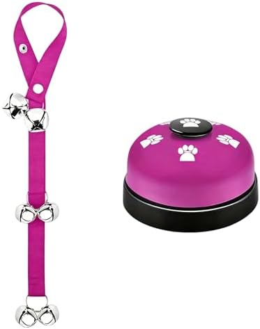 Dog Cats Training Doorbell with Sturdy Nylons Rope and ABS Bells Pet Doorbell Rope for Toilet Alerts and Commands Durability Pet Training