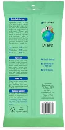 Earthbath Ear Wipes Witch Hazel & Chamomile 30 Wipes