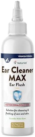 NaturVet Ear Cleaner MAX Ear Flush for Dogs & Cats 12 oz