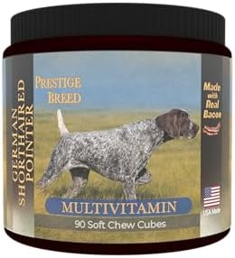 German Shorthaired Pointer Multivitamins, 90 Count, Made in the USA with Real Bacon.