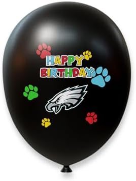 NFL Philadelphia Eagles Pet Birthday Party Balloons Set of 6 Licensed NFL Football Team Dog & Cat Birthday Party Decoration Sports Theme Dogs B-Day Pawty Balloon Celebration