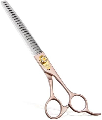 Thinning Shears for Dogs and Cats Rose Gold Pet Grooming Scissors Chunkers Shears 440C Stainless Steel Professional Dog Trimming Scissors 8''