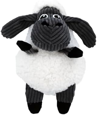 KONG Sherps Floofs – Plush Dog Toy with Flat Squeaker & Crackly Noise – Soft, Snuggly Cuddly Toy for Indoor Fetch & Gentle Play, Durable Lined Design (Moose/Sheep Combo)