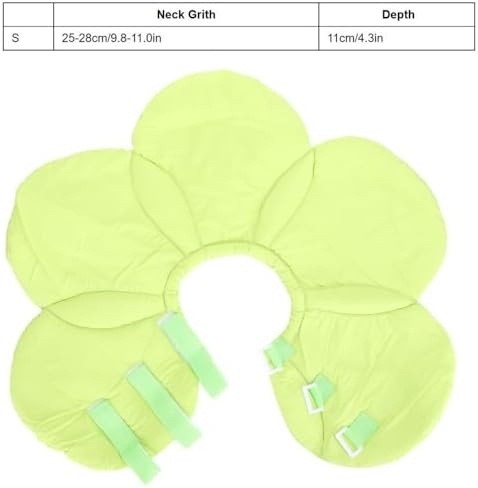 Soft Cloth Dog Recovery Collar, Adjustable Hook and Loop Pet Cone E-Collar, Post Surgery Protective Neck Cone for Small Medium Dogs & Cats(S,Green)