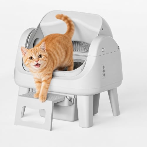 Automatic Litter Box,with Easy-Access Step, Anti-Pinch Safety