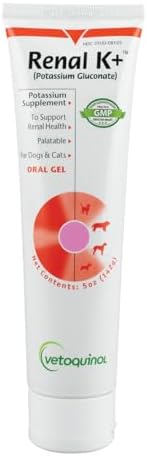 Vetoquinol Renal K - Potassium Supplement for Dogs & Cats - Supports Managing Potassium Levels - Palatable Gel with Maple Flavor - 5oz