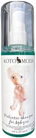 Probiotic Shampoo for Sphynx Cats, 8.45 fl oz (250 ml) Gentle Live-Probiotic Cleanser for Hairless and Sensitive-Skin Cats, Sulfate- and Paraben-Free, 40-60 Baths