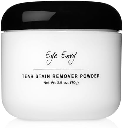 Eye Envy Tear Stain Remover Powder for Dogs and Cats. Natural, Safe Formula. Apply Around Eyes. Absorbs and Cleans Tears and Staining. Keeps Area Dry. Made in The USA. (2.5 oz)