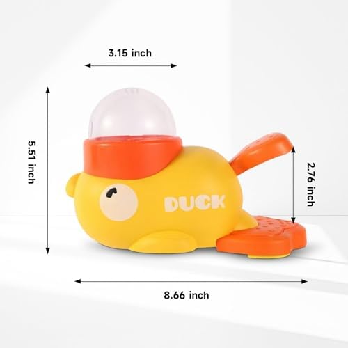 Interactive Duck Dog Treat Dispenser Toy – Slow Feeder Puzzle for Dogs with Bonus Chew Rope Toy, Tail Press Food Dispenser, Fun Training & Enrichment Feeder, Easy to Clean (White)
