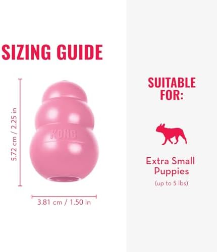 KONG Puppy, Natural Rubber Teething Chew Toy, for XS Puppies, Pink