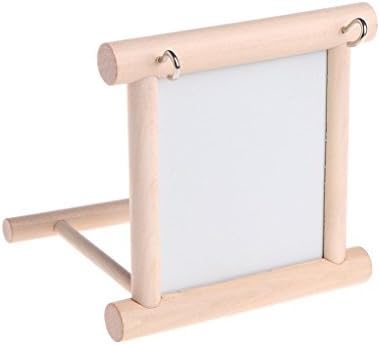 Hypeety Bird Mirror with Perch Parrot Swing Hanging Toy for Small Birds