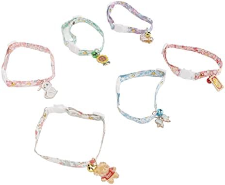 Collars 6 Pack Adjustable Pet Collar with Cute Bell for Small Animals