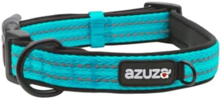 azuza Reflective Dog Collar, Neoprene Padded Medium Dog Collar, M