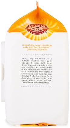 Arm & Hammer Heavy Duty Multipurpose Dog Wipes, Mango, 100 Count, 3-Pack