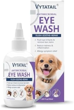 Dog and Cat Eye Wash | Gentle Eye Drops for Dogs and Cats to Flush and Soothe, Tear Stain Cleaner, Hydrating Formula for Pets. 50ml | 1.69 fl oz