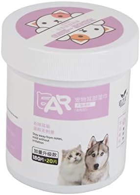 180pcs Dog Ear Wipes – Hypoallergenic Pet Ear Cleaner for Dogs, Cats, Puppies & Kittens | Removes Wax, Itching & Odor | Gentle & Plant Extract Formula