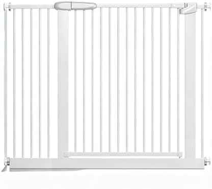 Smart Auto-Close Pet Gate for Dogs & Cats, Escape-Proof 3-Lock Heavy-Duty Stair Gate, 180° Swing Adjustable Dog Gate for Doorways & Stairs(Size:257-267cm/101-105in,Color:White)