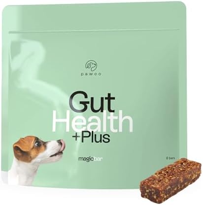 PawCo Magic Bar Healthy Functional Dog Treat – Soft, High-Protein Peanut Butter Bars with Pumpkin & Chicory Root, Supports Energy, Digestion & Overall Wellness – Pack of 8 (Gut Health)