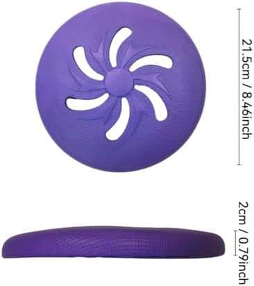 Dog Flying Disc EVA Material Pet Toy Outdoor Fetch Training Disc Durable Bite Resistant Safe on Teeth Lightweight Floating Interactive Disc (Purple)