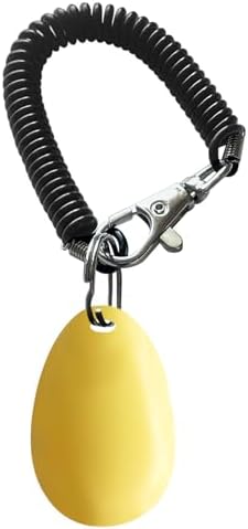 BONSO Dog Training Clicker with Adjustable Wrist Strap - Positive Reinforcement Pet Training Clicker for Dogs, Cats, and Puppies (Yellow)