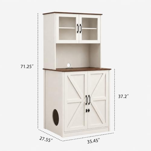 Forest Gravity Extra Large Tall Litter Box Cabinet for Automatic Litter Box