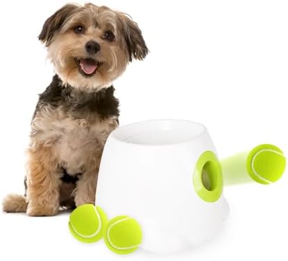 AFP Automatic Ball Launcher Dog Ball Thrower Machine Interactive Hyper Fetching Toy for Large Dogs, 3 Tennis Balls Included, Max Version
