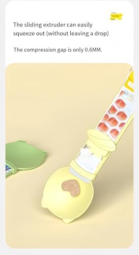 Cat Strip Feeder Spoon - Squeeze & Lickable Treat Dispenser for Wet Food, Multi-Purpose Pet Food Can Accessory (Assorted Colors) (Yellow+Beige)