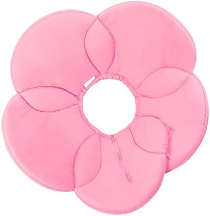 POPETPOP Flower Necklace Pet Recovery Collar - Adjustable Dog Cat Cone Collar Soft Elizabethan Protective Collars Dog Cones After Surgery for Cat and Puppy (Pink) Flower Choker Necklace