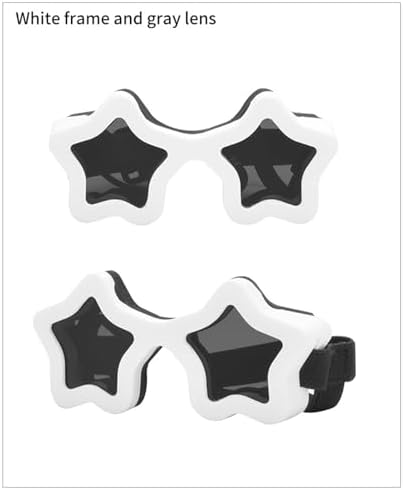 Star Pattern Dog Glasses Strong Polycarbonate Frame Flexible Belt Simple UV400 Protect for Bright Periods Thin Pet Glasses