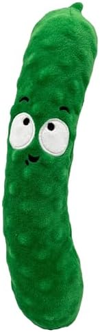 Huxley & Kent Funny Dog Toy w/Squeaker – Power Plush Squeaky Dog Toys for Small, Medium & Large Dogs – Soft Stuffed Animal for Indoor Play & Fetch - Fetchies® Dell Pickle, Large