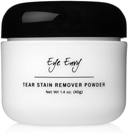 Eye Envy Tear Stain Remover Powder for Dogs and Cats. Natural, Safe Formula. Apply Around Eyes. Absorbs and Cleans Tears and Staining. Keeps Area Dry. Made in The USA. (1.4 oz)