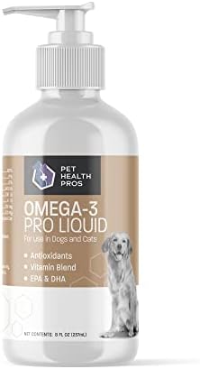 Omega 3 Fish Oil for Dogs - Omega 3 Pro Skin & Coat Dog Fish Oil Supplement w/Pump - Fish Oil Dog Omega 3 Supplement - EPA & DHA Fatty Acid Fish Oil for Dogs Skin and Coat - 8 oz