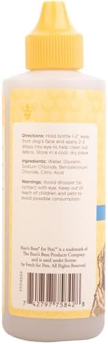 Burts Bees for Pets Dog Eye Wash with Saline Solution, 4 Fl Oz