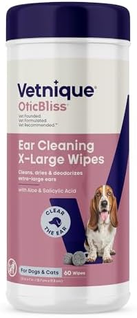 Vetnique Oticbliss Dog Ear Infection Drops & Advanced Cleaning Wipes Bundle