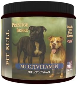 Multivitamins, Balanced Nutrition for Your Pit Bull, 90 Count, Made in The USA with Real Bacon