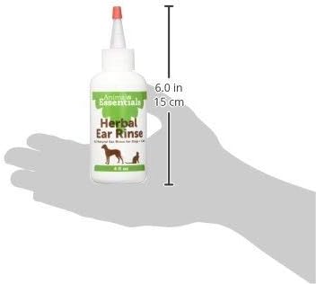 Animal Essentials Herbal Ear Rinse Cleaner for Dogs and Cats, 4 fl oz - Made in USA Certified Organic
