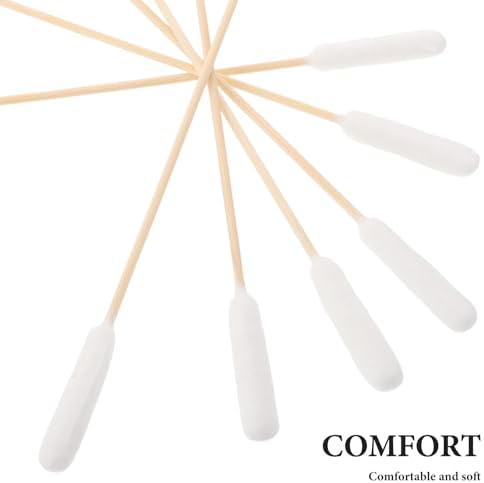 100pcs Dog Ear Cotton Swabs with Large Cotton Head and Wooden Handle Soft Touch Pet Ear Cleaner for Dogs and Cats and Daily Grooming
