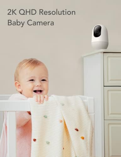 Nooie Baby Monitor with Camera 2 Pack, WiFi Baby Monitor Camera,360-degree 2K, Smart Baby Camera with Motion Tracking, Night Vision,Two Way Audio&Sound Detection,Works with Alexa, SD Card and Cloud