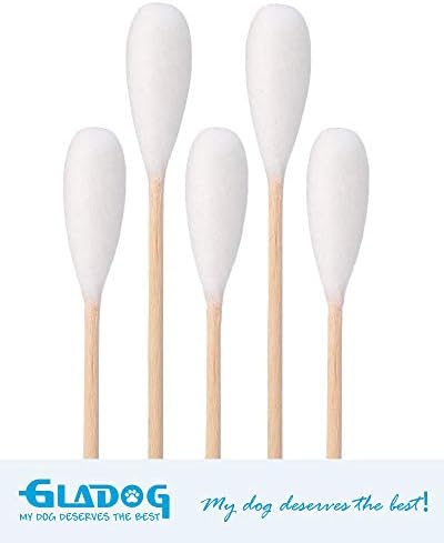 GLADOG 6 Inch Professional Big Cotton Buds for Dogs (Medium Size), Specially Designed Dog Cotton Buds with Durable Bamboo Handle