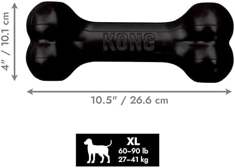 KONG Extreme Goodie Bone, Natural Rubber, Black, for Extra Large Dogs
