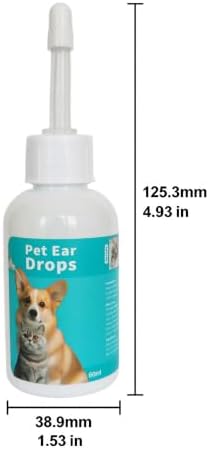 Dog Ear Cleaner for Dogs & Cats, 2 fl oz Gentle Ear Drops