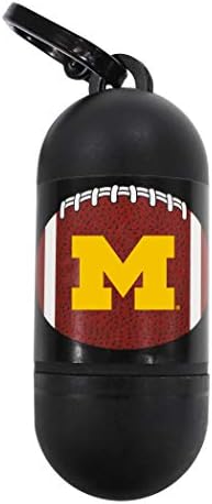 Pets First NCAA MICHIGAN WOLVERINES PET LICENSED Poop Waste Bag Dispenser and D Ring for Leash with 1200 Premium Garbage Bags