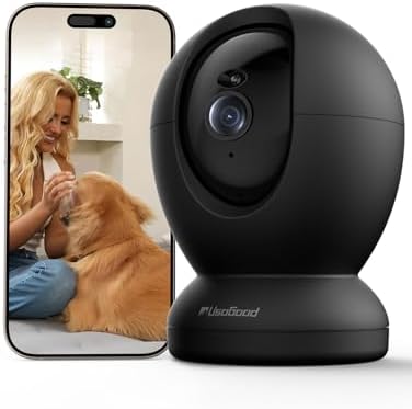 usogood 4MP Pet Camera with Phone App, 2.4G & 5G WiFi Indoor Security Camera for Home Security, 360° AI Motion Detection and Tracking, 2-Way Talk, Night Vision, Detection Alarm
