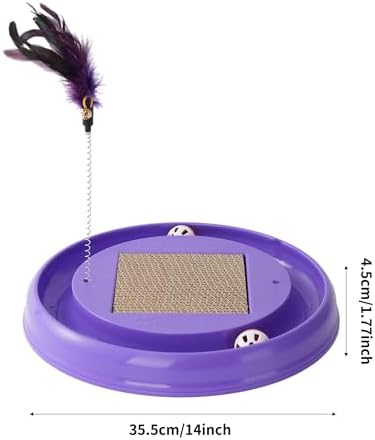 Interactive Cat Ball Track Toy Cat Scratcher, Blue