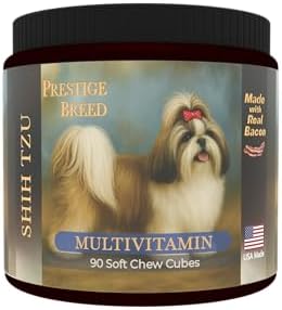 Multivitamins, Balanced Nutrition for Your Shih Tzu, 90 Count, Made in the USA with Real Bacon